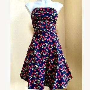 strapless retro cherry dress